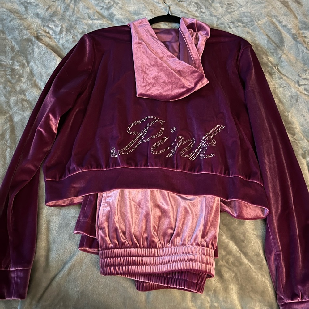 Velour Two-Piece Track Set in Plum - Juicy Couture Inspired - Picture 9 of 9